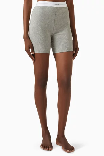 Ribbed Biker Shorts in Cotton