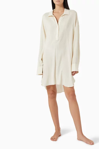 فستان بيجاما بنمط قميص فيسكوز