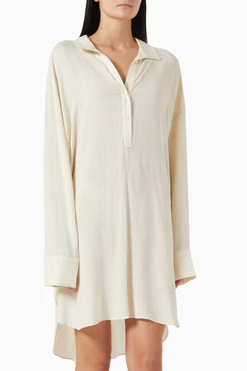 فستان بيجاما بنمط قميص فيسكوز