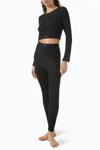 Modern Rib Cropped Lounge T-shirt in Cotton