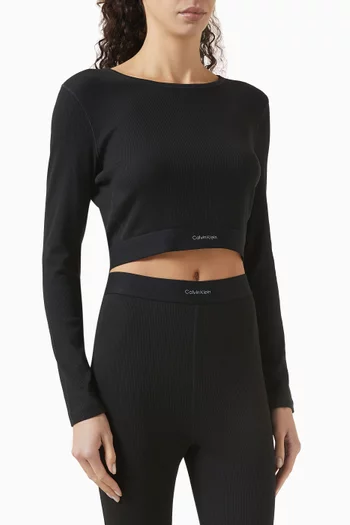 Modern Rib Cropped Lounge T-shirt in Cotton