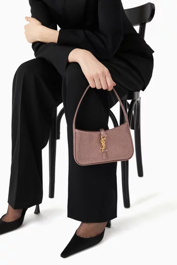 Mini Le 5 À 7 Hobo Bag in Silk Satin & Crystals