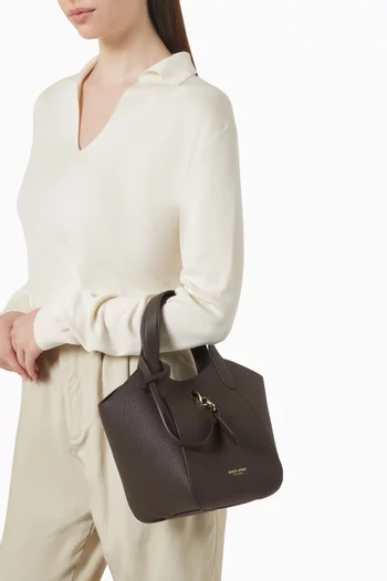 Small Hobo Bag in Grained Leather