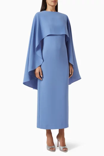 فستان متوسط الطول بكاب