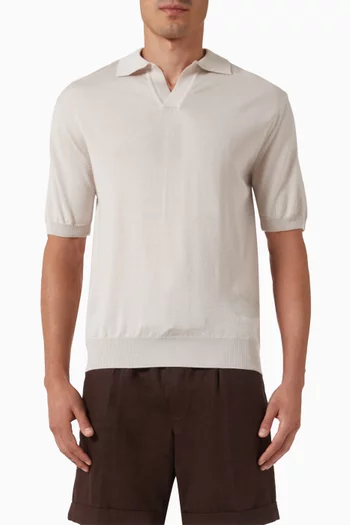 Buttonless Polo Shirt in Egyptian Cotton