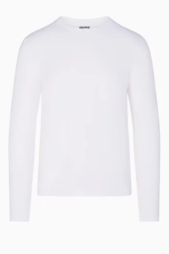 تي شيرت كلاسيكي بأكمام طويلة قطن