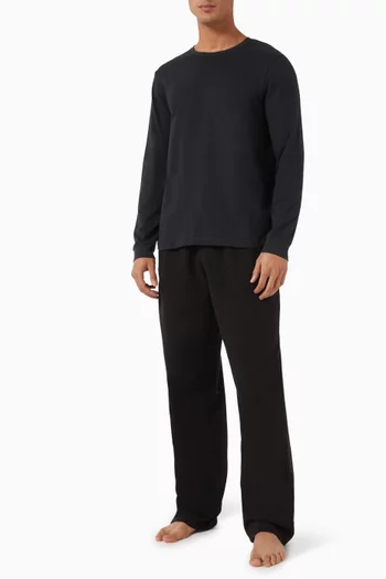 تي شيرت كلاسيكي بأكمام طويلة قطن