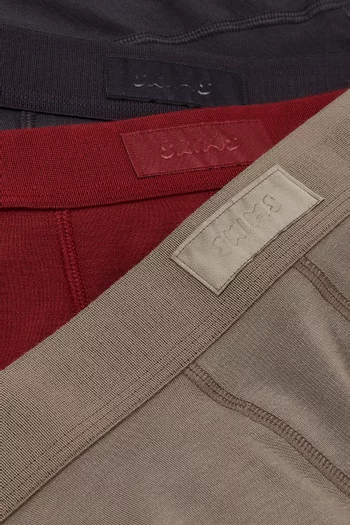 طقم بوكسر بحياكة داخلية 3 بوصات قطن، 3 قطع