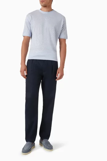 Crewneck T-shirt in Linen