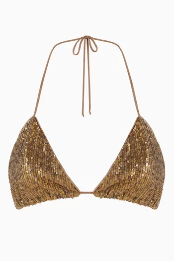 Triangle String Bikini Top in Poly-lycra