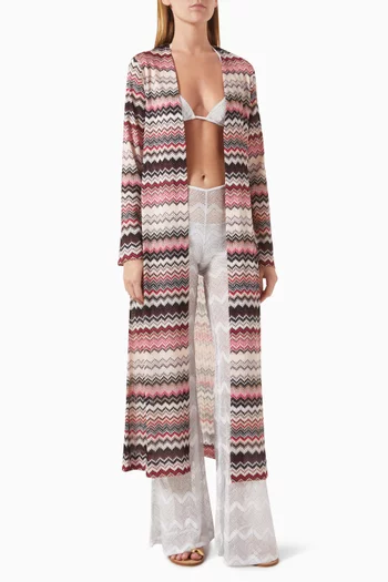 Long Zig Zag Cardigan in Knit