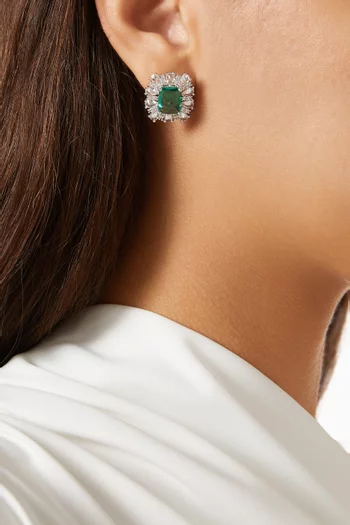 Felicity Stud Earrings in 18kt Rhodium-plated Metal