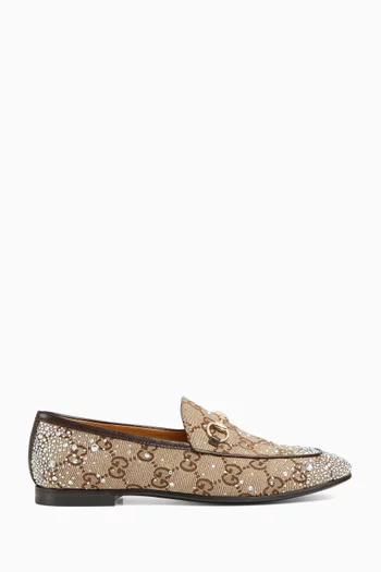 Jordaan Crystal-embellished Loafers in GG Canvas