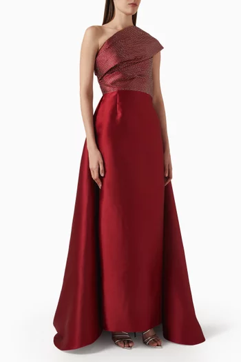 Alba Crystal-embellished Gown in Satin