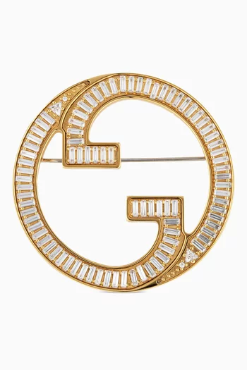 بروش بلوندي مرصع بالكريستال معدن