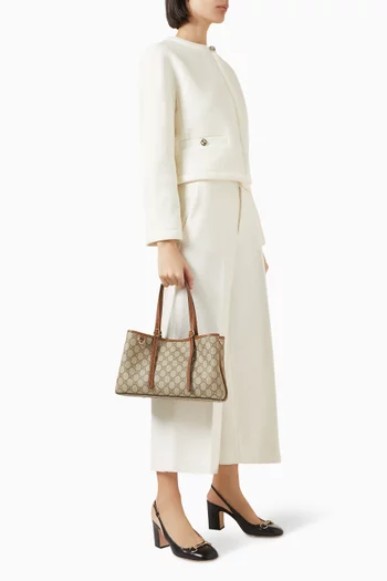 GG Emblem Small Tote Bag in Monogram Canvas