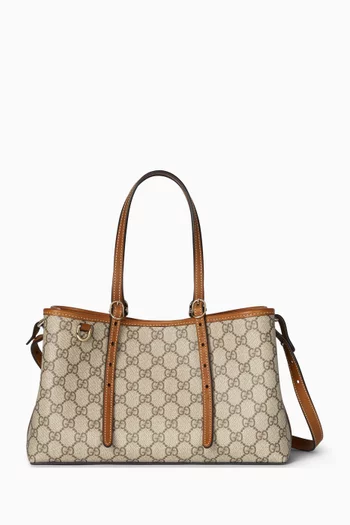 GG Emblem Small Tote Bag in Monogram Canvas