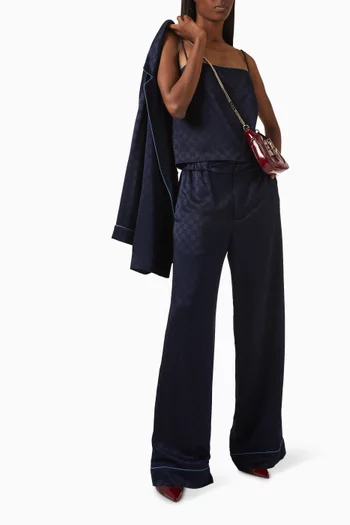 Wide-leg Pants in GG Satin