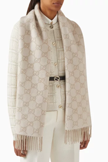 شال مزين بشعار GG حرفي كشمير