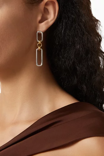 Stanza Two-tone Earrings in 14kt Gold & Platinum-plated Brass
