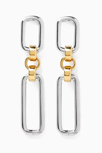 Stanza Two-tone Earrings in 14kt Gold & Platinum-plated Brass