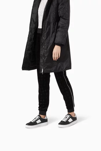 AX Logo Sneakers in Faux Leather