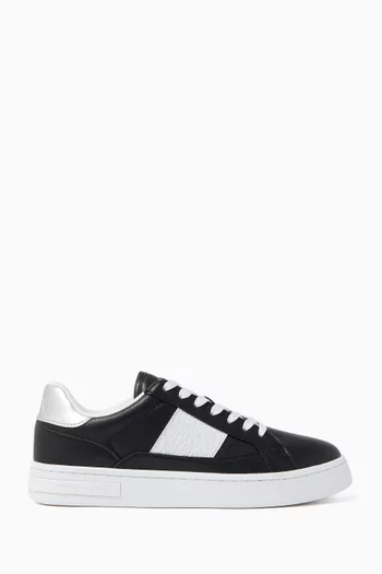 AX Logo Sneakers in Faux Leather