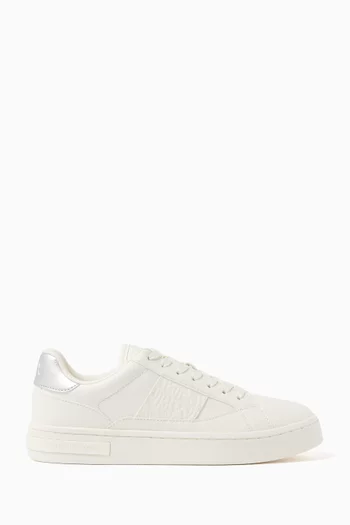 AX Logo Sneakers in Faux Leather