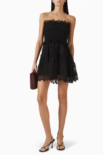 فستان فالارتا قصير مطرز قطن