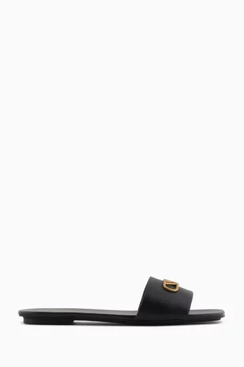 Eagle Plate Flat Sandals in Nappa Leather