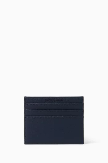 Metal Eagle Cardholder in Saffiano Leather