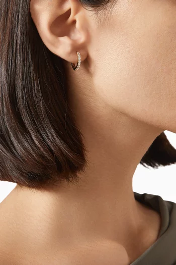 CZ Huggie Earrings in Gold-plated Sterling Silver