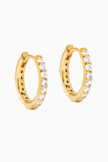 CZ Huggie Earrings in Gold-plated Sterling Silver