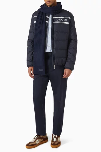 Rib-knit Scarf in Wool