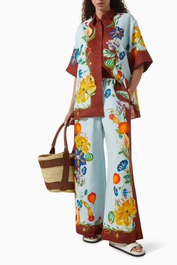 Dahlia Floral Shirt in Linen
