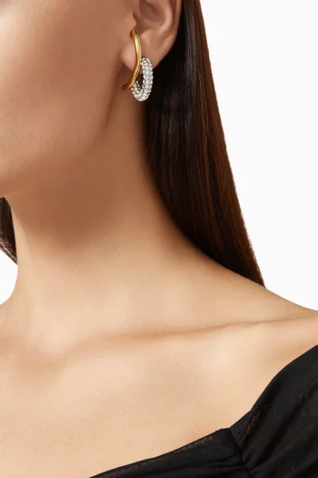 أقراط دائرية ماريسا مرصعة بأحجار بافيه نحاس مطلي ذهب عيار 12
