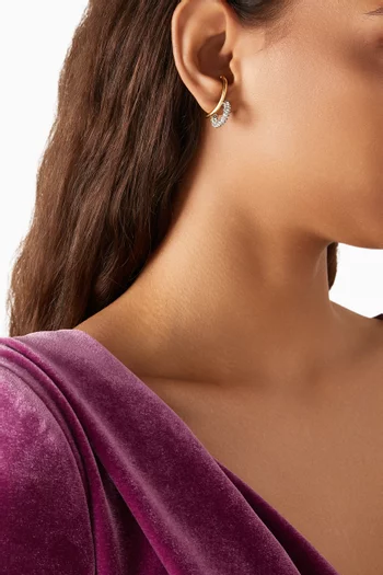 أقراط ماريسا ميني مرصعة بكريستال بافيه نحاس مطلي ذهب عيار 12