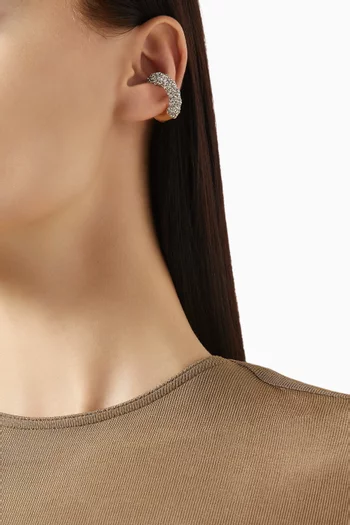 قرط منفرد غابي بتصميم مجدول يحيط بالأذن نحاس مطلي ذهب عيار 12