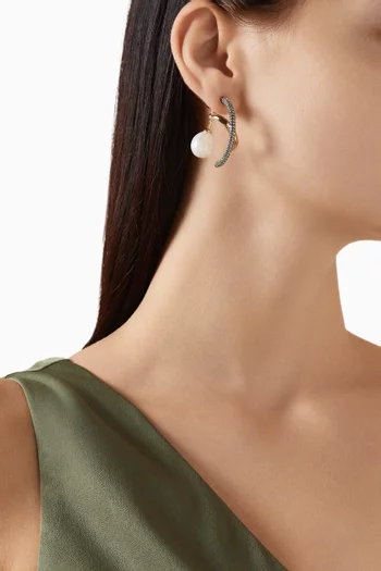 Waverly Pavé Earrings in 12kt Gold & Silver-plated Brass