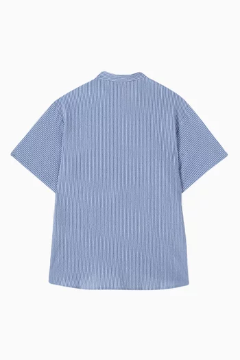 Stand-up Collar Shirt in Cotton-blend