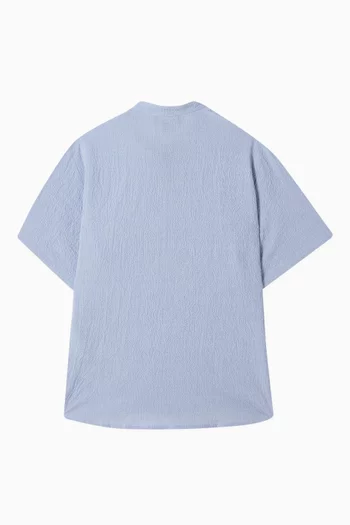 Stand-up Collar Shirt in Cotton-blend