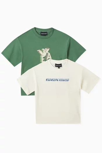 Logo T-shirts in Cotton, Set of 2