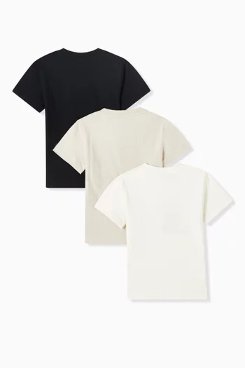 Logo T-shirts in Cotton, Set of 3
