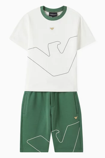 Logo T-shirt & Shorts Set in Cotton