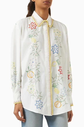 Olivia Embroidered Shirt in Organic Cotton