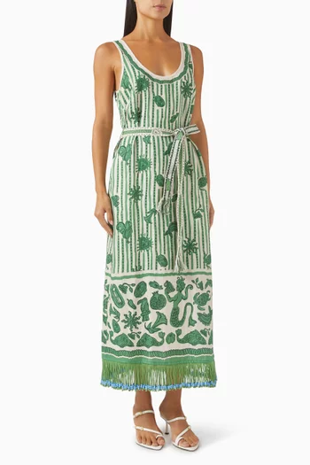 Lula Sleeveless Midi Dress in Linen