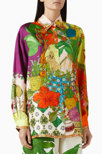 Tiger Shirt in Silk Twill