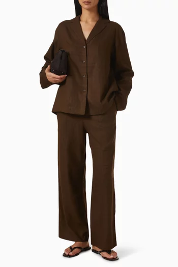 بنطال بيجاما بنقشة شعار الماركة لنزينغ وتينسيل