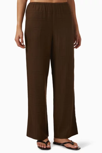 بنطال بيجاما بنقشة شعار الماركة لنزينغ وتينسيل