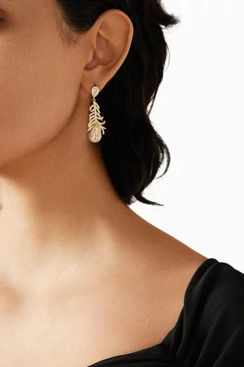 Callista Pearl Drop Earrings in 18kt Gold-plated Copper